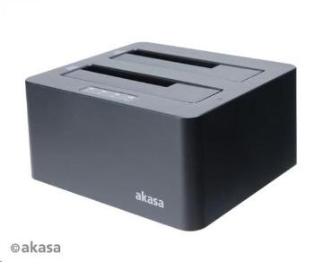 AKASA HDD box DuoDock X3 HDD/SSD, USB 3.1, 2.5" a 3.5", pro 2 disky současně, AK-DK08U3-BKCM