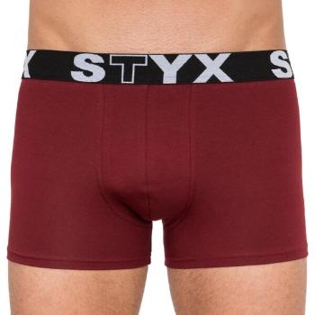 Styx MEN'S BOXERS LONG SPORTS RUBBER Pánské boxerky, vínová, velikost XXL