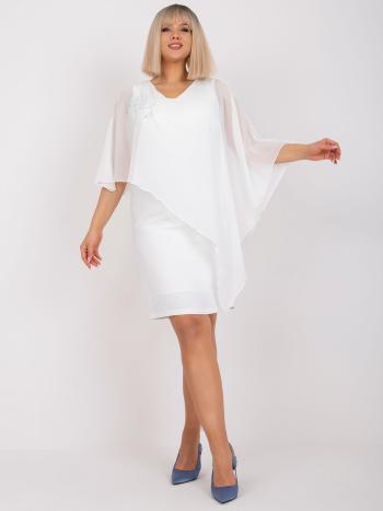 Bílé elegantní šaty -NU-SK-1347.89P-white Velikost: 42