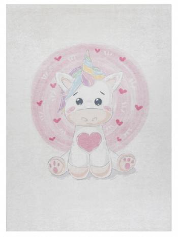 Dywany Łuszczów Dětský kusový koberec Bambino 1128 Unicorn cream - 140x190 cm Béžová
