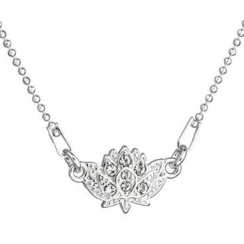 Evolution Group Stříbrný náhrdelník s krystaly Swarovski bílá kytička 32056.1