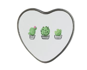 Plechová krabička srdce Kaktusy