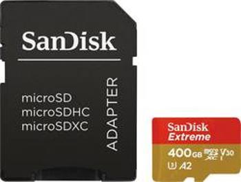 Paměťová karta microSDXC, 400 GB, SanDisk Extreme™, Class 10, UHS-I, UHS-Class 3, v30 Video Speed Class, výkonnostní standard A2