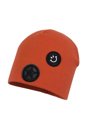 Dětska čepice Jamiks oranžová barva, z tenké pleteniny