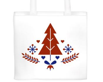 Plátěná nákupní taška minimalistický vánoční strom