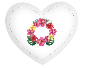 Polštář Srdce Rámeček - tropické květiny