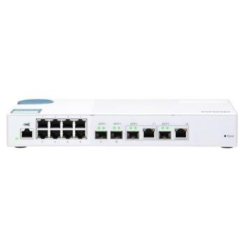 QNAP managovatelný switch QSW-M408-2C (12portů: 8x Gigabit port + 4x 10G SFP+ /2x 10GbE kombo porty), QSW-M408-2C