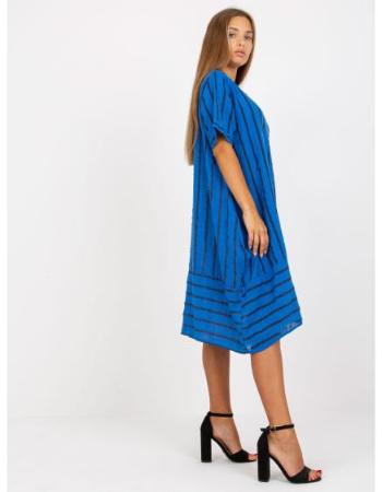 Dámské šaty s krátkými rukávy oversize VIRGEE modré 