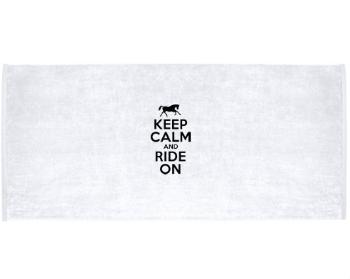 Celopotištěný sportovní ručník Keep calm and ride on