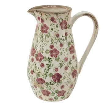 Keramický dekorační džbán s růžovými květy Lillia M - 20*14*25 cm 6CE1442M