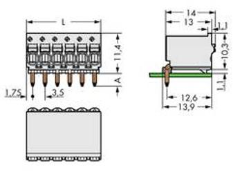 Konektor do DPS WAGO 2091-1356, 33.00 mm, pólů 6, rozteč 3.50 mm, 50 ks