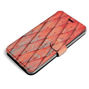 Mobiwear Flip pouzdro pro Samsung Galaxy A22 4G - MK01S Oranžový vzor dřeva (5903516854950)