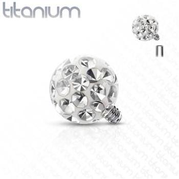 Šperky4U Náhradní kulička TITAN k labretě, závit 1,2 mm, barva čirá - TIT1117C-03