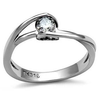 Šperky4U Ocelový prsten se zirkonem - velikost 60 - AL-0025-60