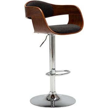Barová židle šedá ohýbané dřevo a textil, 283119 (283119)