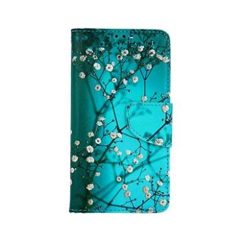 TopQ Pouzdro iPhone 13 knížkové Modré s květy 66337 (Sun-66337)