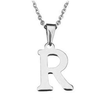 Šperky4U Ocelový řetízek s přívěškem iniciála "R" - OPD0090-R
