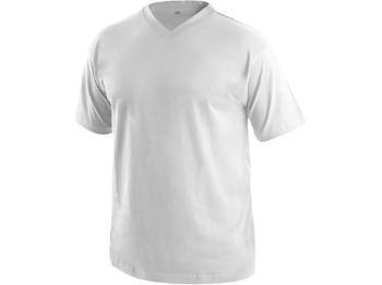 Tričko s krátkým rukávem DALTON, výstřih do V, bílá, vel. 2XL, XXL