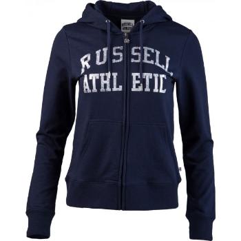 Russell Athletic CLASSIC PRINTED ZIP THROUGH HOODY Dámská mikina, tmavě modrá, velikost XS