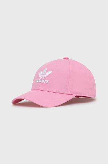 Bavlněná baseballová čepice adidas Originals růžová barva
