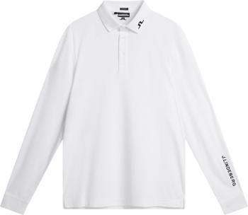 J.Lindeberg Tour Tech Mens Long Sleeve White L Polo košile