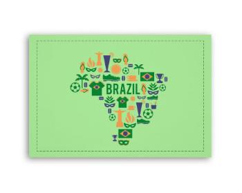 Fotoobraz 90x60 cm střední  Mapa Brazílie