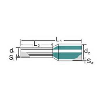 Dutinka Weidmüller 9006710000, 2.5 mm² x 12 mm, částečná izolace, modrá, 100 ks