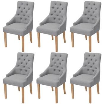 Jídelní židle 6 ks světle šedé textil (274422)