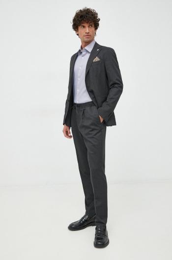Vlněný oblek Manuel Ritz šedá barva