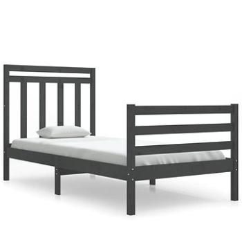 Rám postele šedý masivní dřevo 90 × 200 cm, 3105302 (3105302)