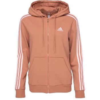 adidas 3-STRIPES FULL-ZIP HOODIE Dámská mikina, hnědá, velikost