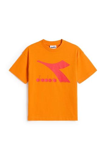 Dětské bavlněné tričko Diadora oranžová barva