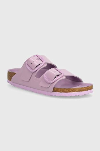 Kožené pantofle Birkenstock Arizona Big Buckle dámské, fialová barva, 1028611