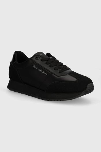 Sneakers boty Calvin Klein Jeans RUNNER LOW LACE MIX IN DC černá barva, YW0YW01367