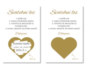 Stírací svatební los - Golden love Barva: Zlatá