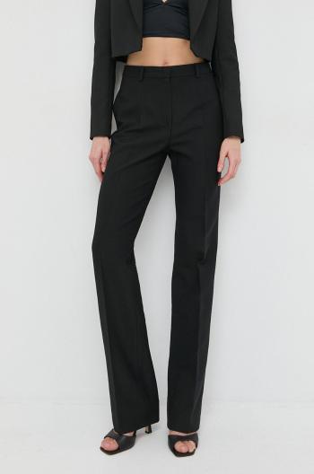 Kalhoty Luisa Spagnoli dámské, černá barva, široké, high waist