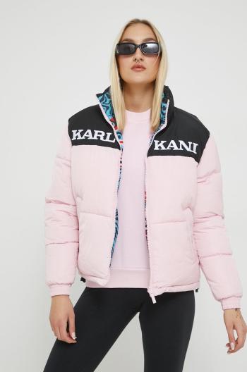 Oboustranná bunda Karl Kani dámská, růžová barva, zimní