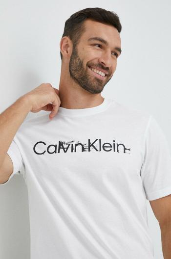 Sportovní tričko Calvin Klein Performance Essentials bílá barva, s potiskem