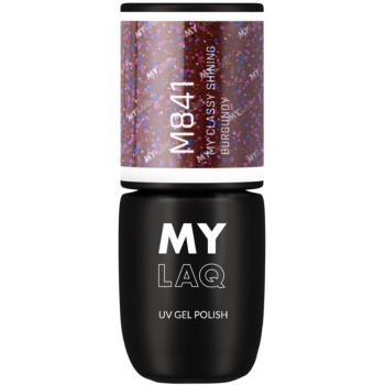 MYLAQ UV Gel Polish gelový lak na nehty odstín My Classy Shining Burgundy 5 ml