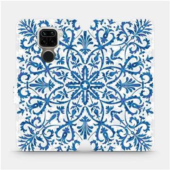 Flipové pouzdro na mobil Xiaomi Redmi Note 9 - ME01P Modré květinové vzorce (5903516288335)