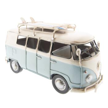 Kovový retro model autobusu Volkswagen se surfy - 27*12*16 cm 6Y2983