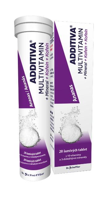 Additiva Multivitamin + Mineral + Kofein ananas 20 šumivých tablet