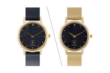 Dřevěné hodinky Diamond Lux Watch s řemínkem z pravé kůže s možností výměny či vrácení do 30 dní zdarma - Kovový