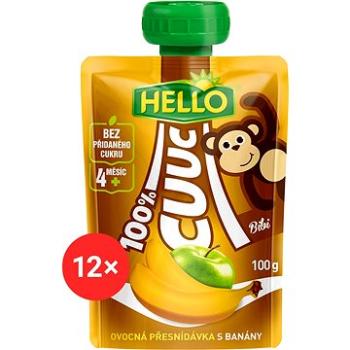 HELLO CUUC 100% ovocná kapsička s banány 12× 100 g (8590014639188)