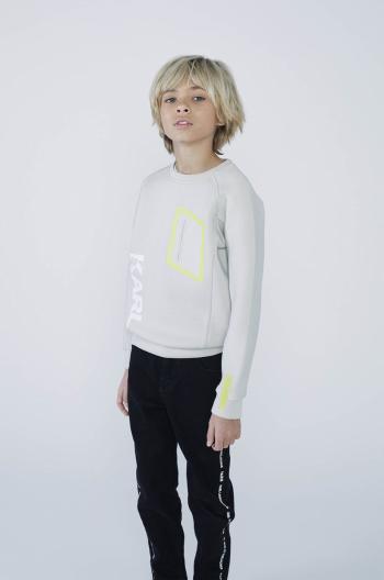 Dětská mikina Karl Lagerfeld béžová barva, s potiskem