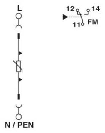 Svodič pro přepěťovou ochranu Phoenix Contact VAL-MS-T1/T2 335/12.5/1+0-FM 2801042