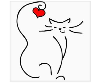 Keramická dlaždice Love cat