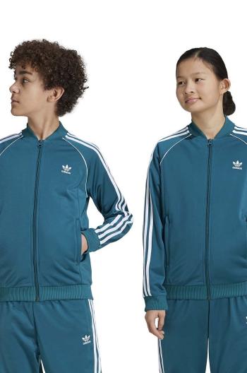 Dětská mikina adidas Originals SST TRACK TOP zelená barva, s aplikací, IY7452