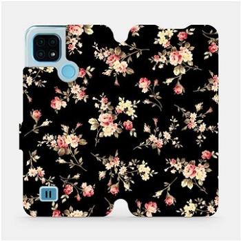 Flip pouzdro na mobil Realme C21 - VD02S Květy na černé (5903516747856)