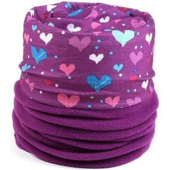 Finmark CHILDREN’S MULTIFUNCTIONAL SCARF WITH FLEECE Dětský multifunkční šátek s fleecem, fialová, velikost UNI